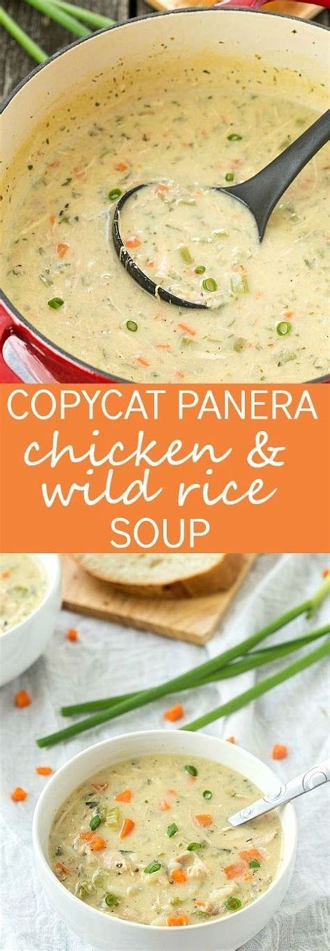 Cover and remove from heat. Copycat Panera Chicken and Wild Rice Soup | Wild rice soup ...