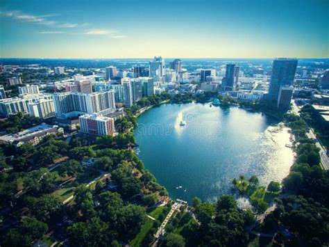 Aerial View Of Lake Eola In Orlando Stock Image Image Of View Orlando 95727351