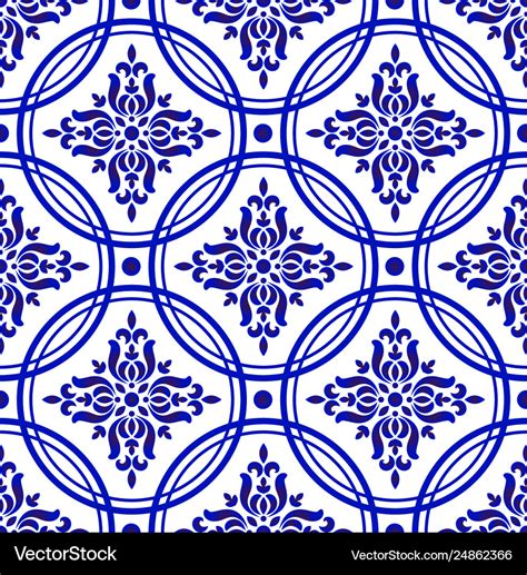Chinese Pattern Blue And White Royalty Free Vector Image