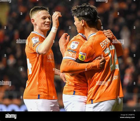 Blackpool Uk 14th Mar 2023 Kenny Dougall 12 Of Blackpool Celebrates His Goal To Make It 6 1