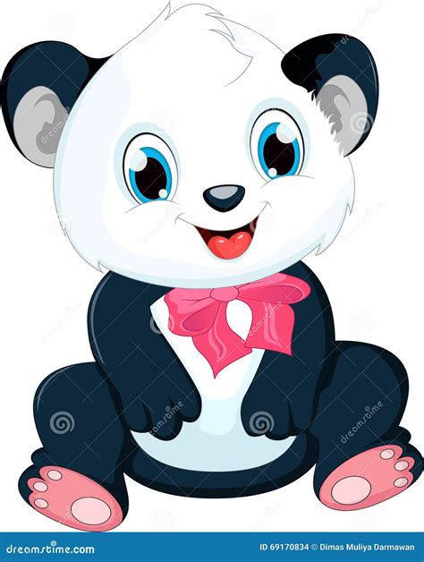 Desenhos Animados Bonitos Da Panda Do Bebê Ilustração Stock
