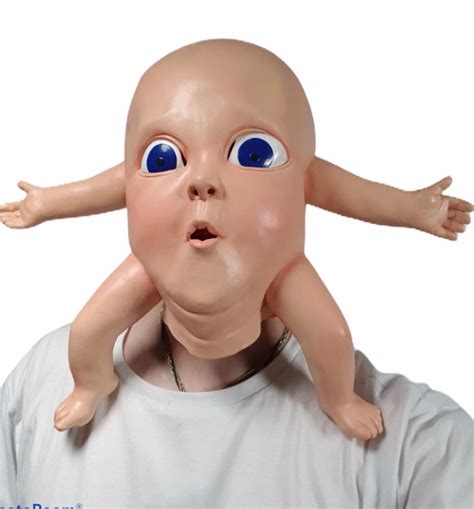 Funny Baby Mask Latex Blue Eyed Boy Stag Party Costume Creepy Etsy