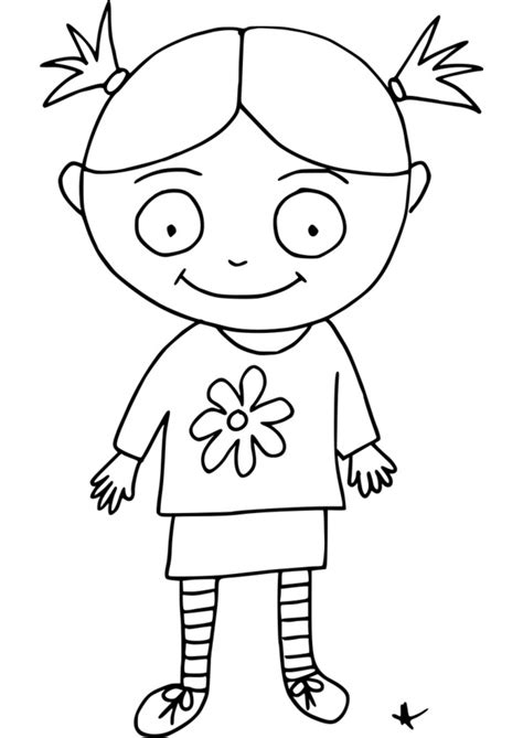 Dessin De Petite Fille A Colorier  Get Images One