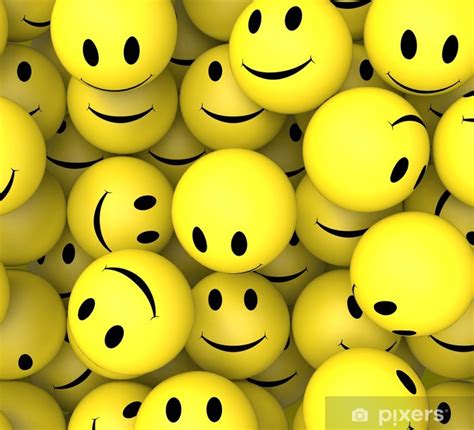 Fototapete Smileys Mit Glücklichen Gesichter Fröhlich Pixersde