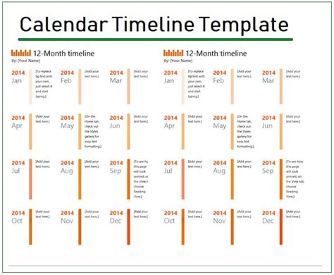Calendar Timeline Templates 4 Free Word Excel And Pdf