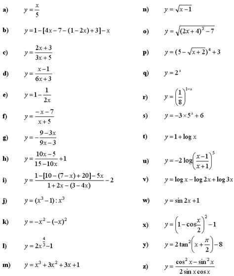 math exercises math problems inverse function