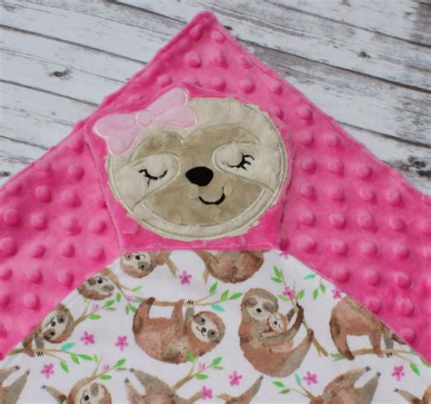 Sloth Baby Blanket Sloth Lovey Personalized Baby Blanket Etsy