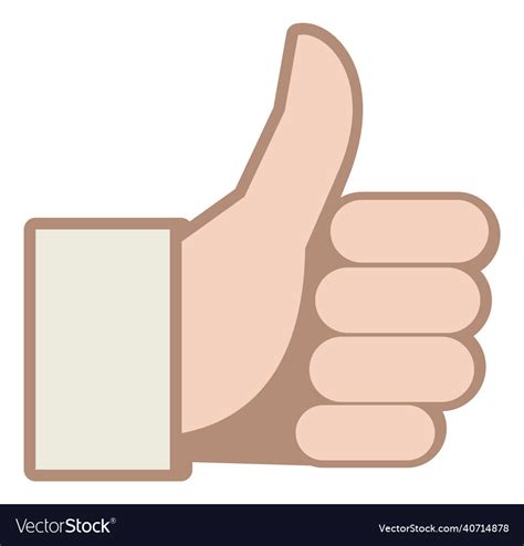 Thumb Up Icon Ok Hand Gesture Agree Symbol Vector Image