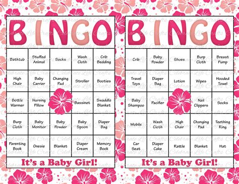 If you don't want to reveal the gender or if you do not know the gender print 25 of each the pink and the blue cards and mix them and distribute. 30 Baby Shower Bingo Cards Printable Party Baby Girl