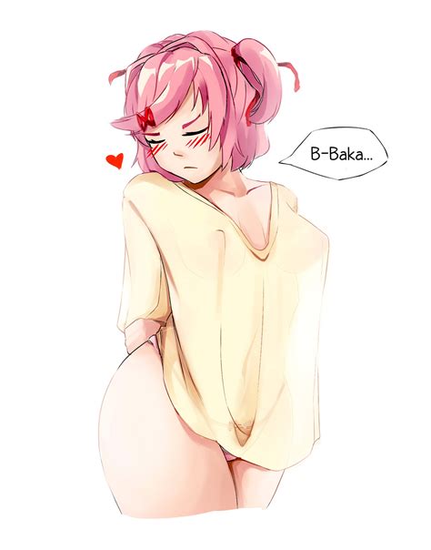 Natsuki And Oversized T Shirt Ddlc By Yudsnuts Hentai Foundry