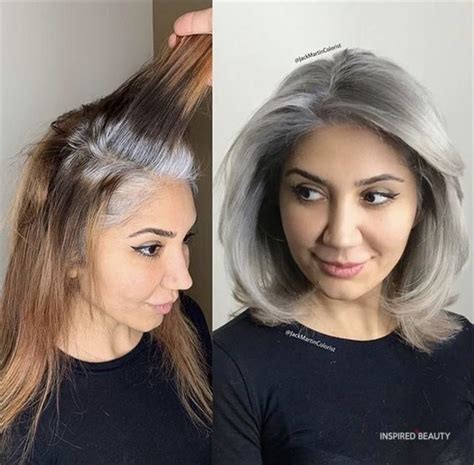 Blending your grey hair is not really hard these days since you can get some white dye in there and that's pretty trendy right now. Transition To Grey Hair With Highlights Tips - Inspired Beauty