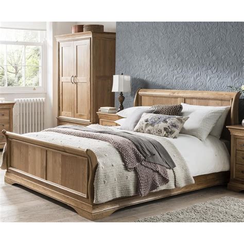 French Solid Oak 6 Super King Size Sleigh Bed Buy Online In United