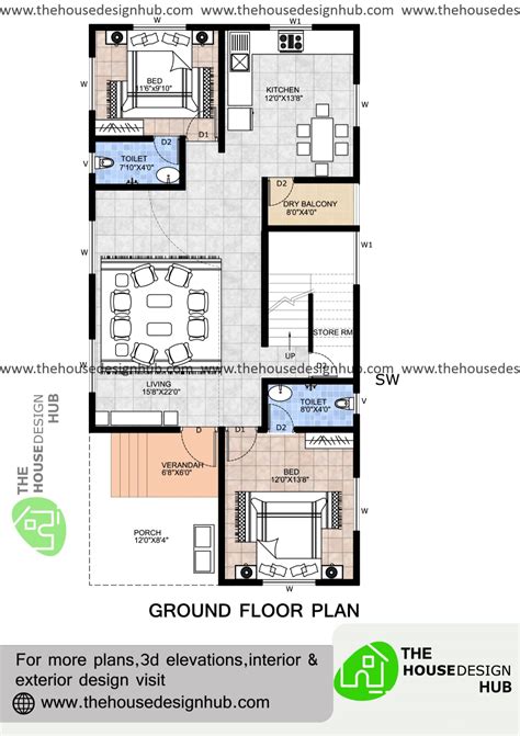 X Ft Bhk House Plan In Sq Ft The House Design Hub