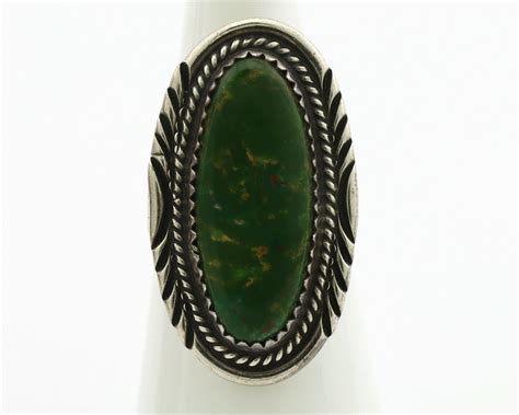 Navajo Ring Silver Turquoise Signed M Begay C S Navajo