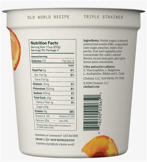 Chobani Plain Greek Yogurt Nutrition Transparent Png 1800x1800 Free