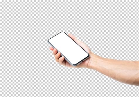 Premium Psd Hand Holding Mobile Phone Isolated