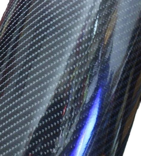 Buy 12x60 High Gloss Black Carbon Fiber Vinyl Wrap Texture 3 Layer