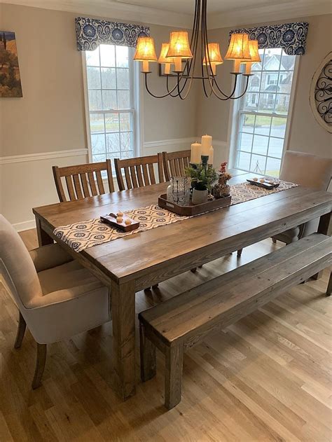 Rustic Farmhouse Dining Table Etsy In Rustic Farmhouse Dining Table Farmhouse Dining