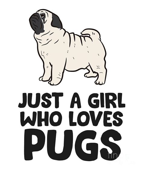 Pug Girl Just A Girl Who Loves Pugs Tapestry Textile By Eq Designs