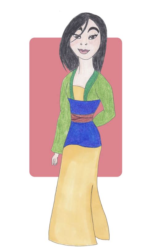 A Drawing Of A Woman In A Yellow And Blue Dress With Her Hand On Her Hip