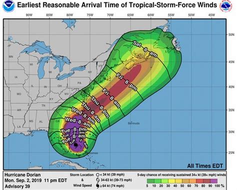 Hurricane Dorian Map Update Map Of Us West