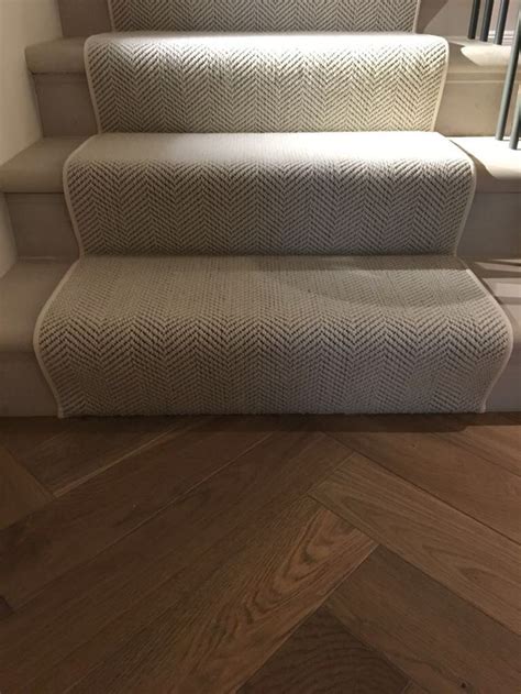 The method used for the carpets depends on the style and personal preferences as well as the structure of the stairs. Wool Herringbone Carpet Stair Runner | Stair runner carpet ...
