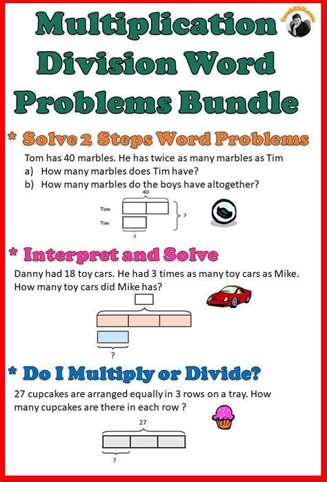 Use multiplication and division within 100 to solve word problems in situations involving equal groups, arrays, and measurement quantities, e.g., by using drawings and equations with a symbol for the. Grade 3-4 math word problems. Learn and practice to solve multiplication division word problems ...