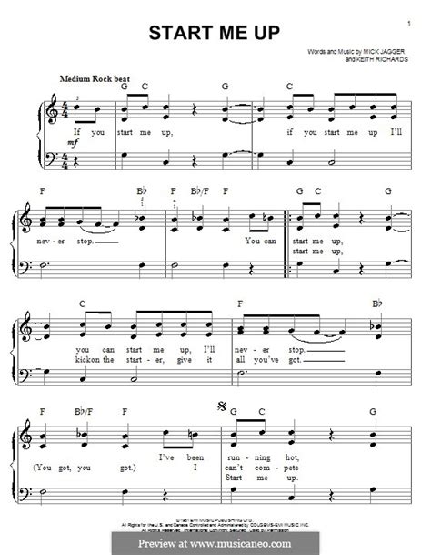 Start Me Up (The Rolling Stones) by K. Richards, M. Jagger ...