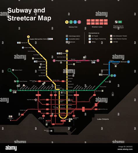 Toronto Subway Map Streetcar Map Stock Photo Alamy
