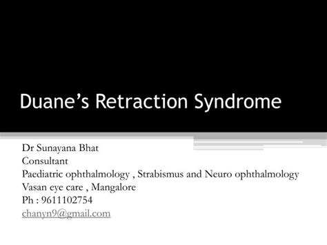 Ppt Duanes Retraction Syndrome Powerpoint Presentation Free Download Id6094072
