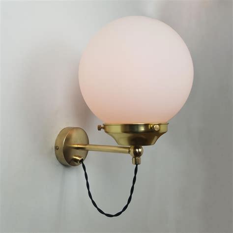 Brass Glass Globe Wall Light With Flex E2 Contract Lighting