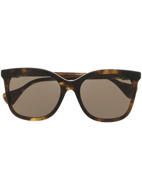 gucci eyewear tortoiseshell oversize frame sunglasses farfetch