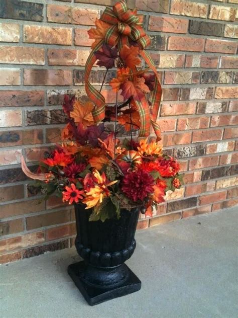 Pumpkin Fall Urn Fillers Outdoor Front Porch Ideas Imgsaveme Fall Halloween Decor Fall
