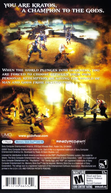 God Of War Chains Of Olympus 2008 Psp Box Cover Art Mobygames