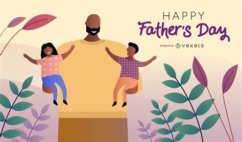 Happy Fathers Day Flat Design Vector Download