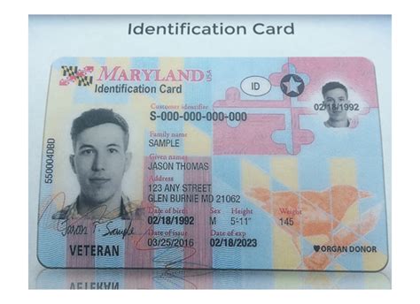 Maryland Id Card Novelty Documentation