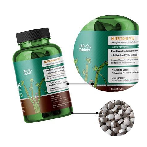 Genius Herbs Cissus Quadrangularis Tablets 1000 Mg Per Servinghodjod