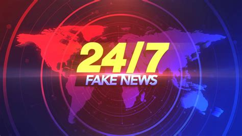 Animation text 24 Fake News and news intro graphic with lines and world map in studio, abstract ...