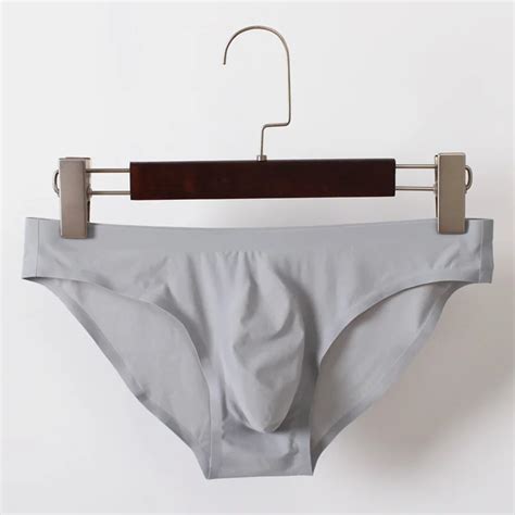 Sexy Gay Underwear Men Briefs Shorts Ice Silk Seamless Panties Man