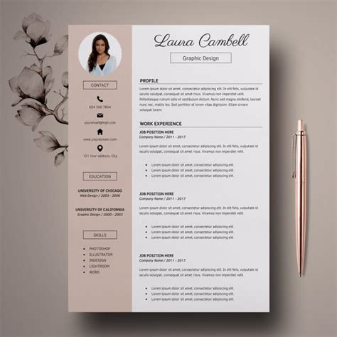Get noticed with this straightforward resume example for students. Modern Resume Template CV Template for MS Word | Etsy