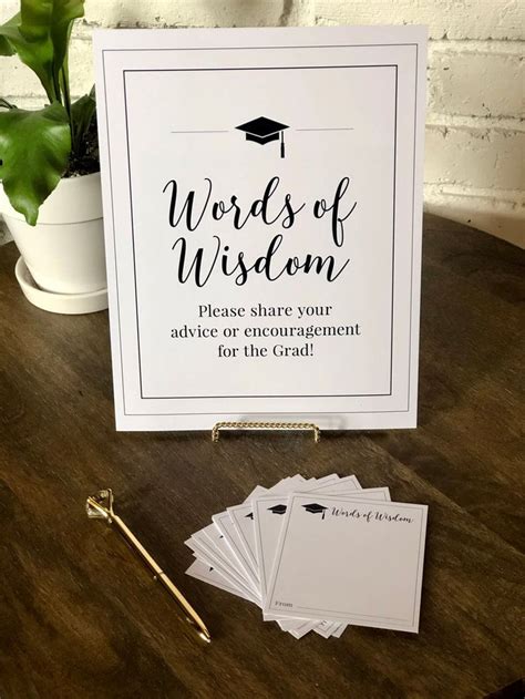 Free Printable Words Of Wisdom Cards Graduation