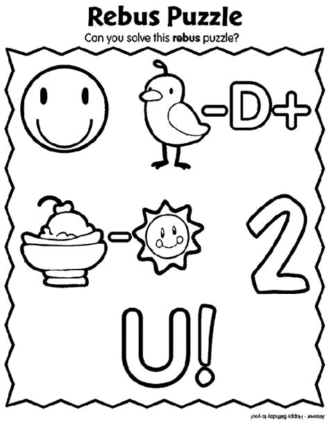 Rebus puzzles for kids, presidents day worksheets free and free printable rebus puzzles are three of main things we will present to you based on the gallery title. Rebus Puzzle Coloring Page | crayola.com