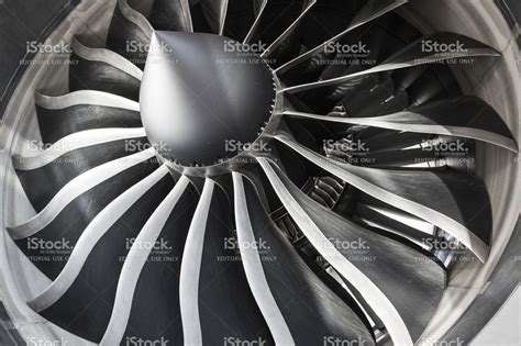 Detail Of Fan Blades And Inlet Guide Vanes Of A General Electric Genx