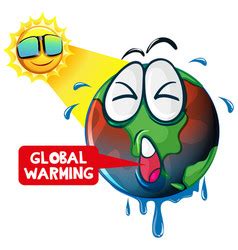 Global Warming With Melting Earth Royalty Free Vector Image