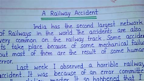 Paragraph On A Railway Accident In English A Railway Accident Essay In English Extension