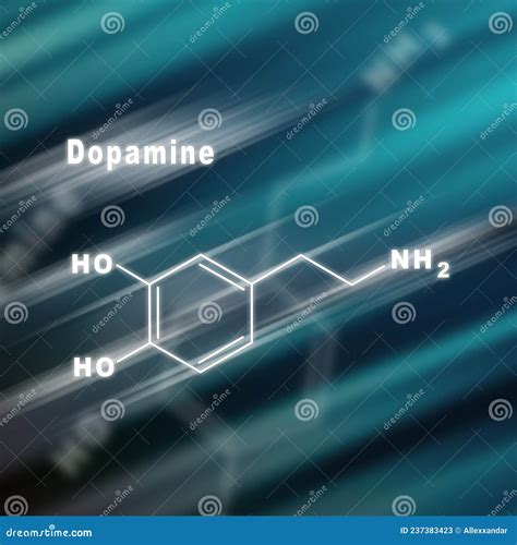 Dopamine Hormone Structural Chemical Formula Stock Illustration