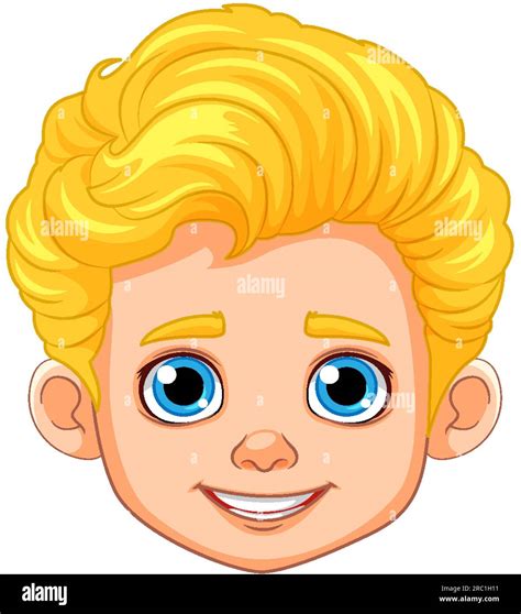 Boy Head With Blonde Hair And Blue Eyes Illustration Stock Vector Image