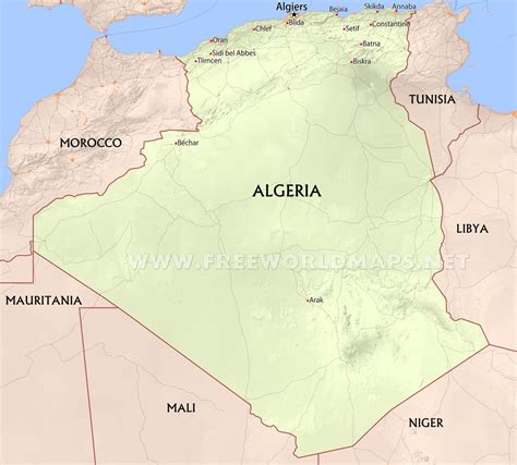 Labeled Algeria Map Pdf World Map Blank And Printable Vrogue Co