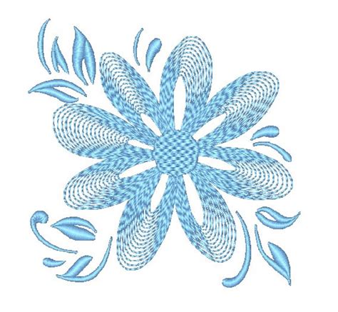Rippled Flowers Machine Embroidery Designs Etsy