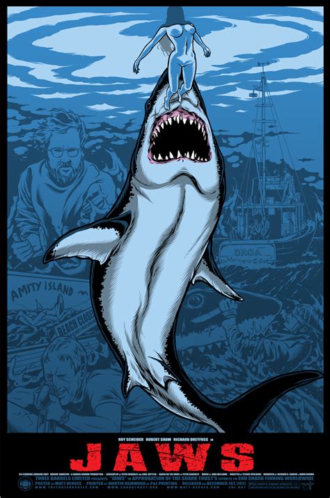 Jaws Screenprint Movie Poster On Behance